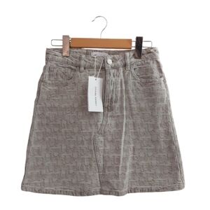 Grey Textured Skirt XS